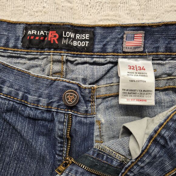 Ariat Blue Jean Cargo Shorts Men 32 Western Fray Cowboy Rugged Workwear Denim - Picture 3 of 6